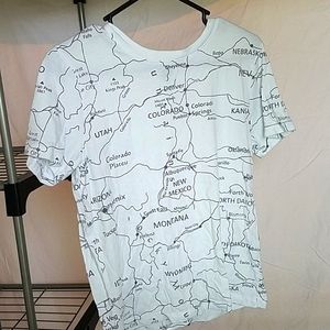 Forever 21, road map, t-shirt, white